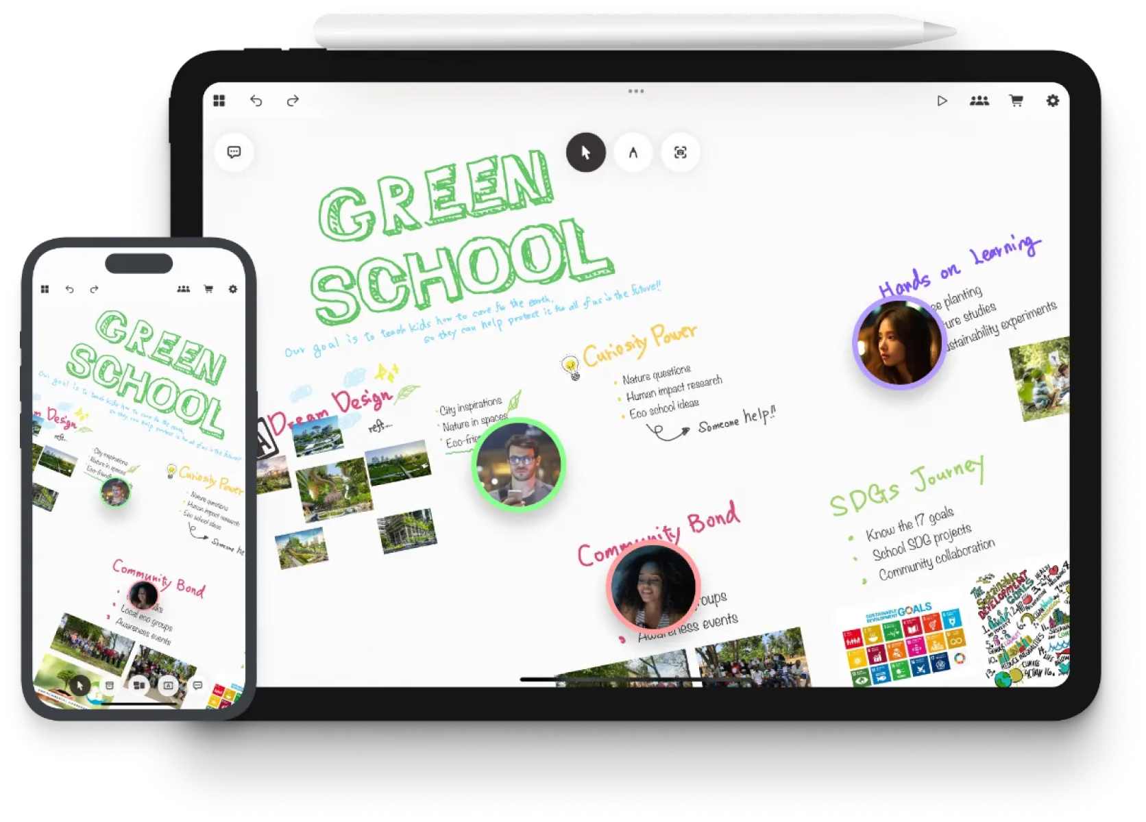 DEARWONDER+でユーザーが作成したキャンバスのイメージ